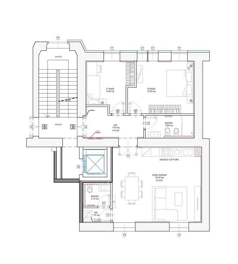 Palazzo Haggi — App. 9 · 97 m² · 4° piano · San Vito, Trieste
