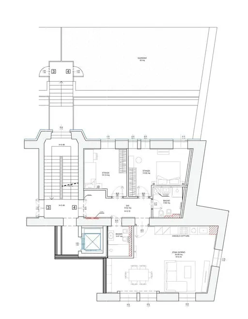 Palazzo Haggi — App. 4 · 113 m² · 2° piano · San Vito, Trieste