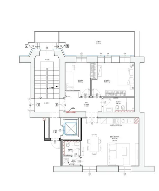 Palazzo Haggi — App. 3 · 101 m² · 1° piano · San Vito, Trieste