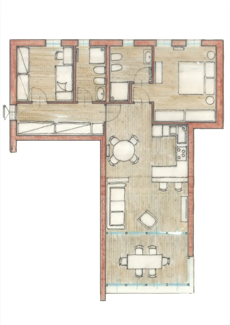 Grundrisse — Elegie Duino · 2 Schlafzimmer OG mit Terrasse — Duino