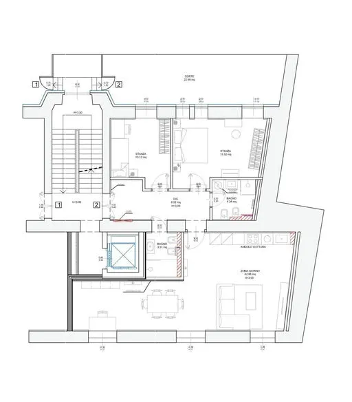 Palazzo Haggi — App. 2 · 122 m² · 1° piano · San Vito, Trieste