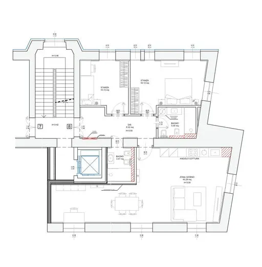 Palazzo Haggi — App. 8 · 120 m² · 4° piano · San Vito, Trieste