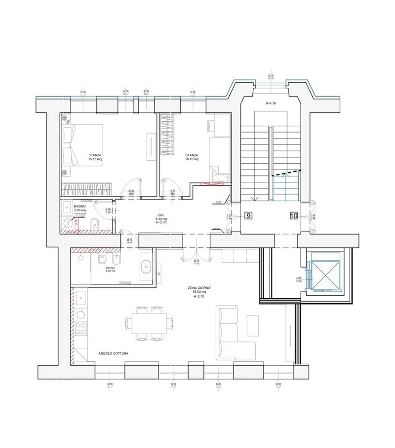 Palazzo Haggi — App. 9 · 127 m² · 5° piano · San Vito, Trieste