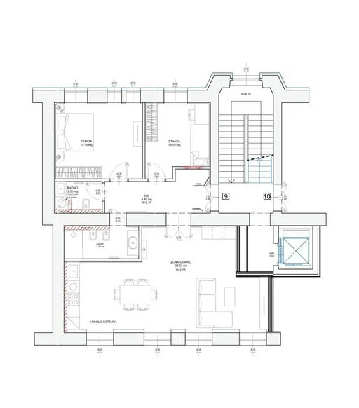 Palazzo Haggi — App. 9 · 127 m² · 5° piano · San Vito, Trieste