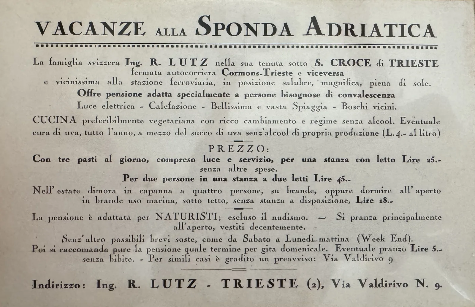 «Vacanze alla sponda adriatica»